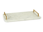 Andria Marble Tray with Gold Metal Handles