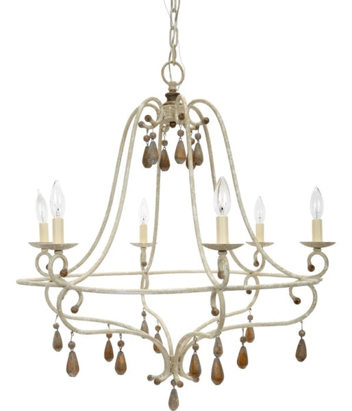CANBY FRENCH WHITE & GOLD ACCENTED CHANDELIER