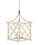 CALIZA FRENCH WHITE AND AGED GOLD CHANDELIER
