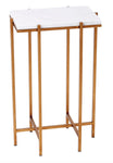 DELMAR RECTANGULAR GOLD AND WHITE MARBLE ACCENT TABLE