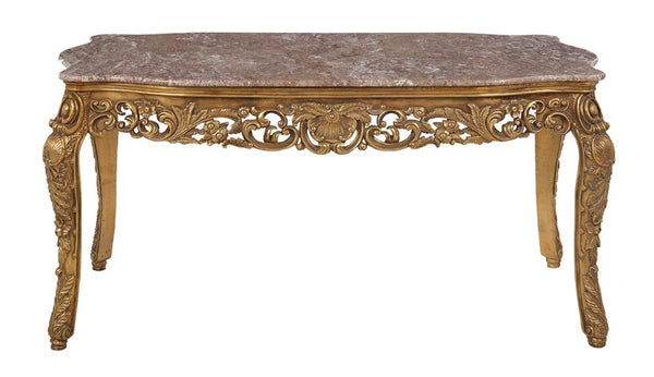 Louis XV Style Giltwood and Marble-Top Center Table