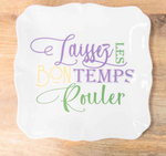 LAISSEZ LES BON TEMPS ROULE PLATTER WHITE/PURPLE/GREEN/YELLOW