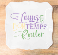 LAISSEZ LES BON TEMPS ROULE PLATTER WHITE/PURPLE/GREEN/YELLOW