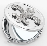 Silver Fleur de Lis Compact