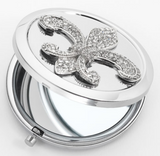 Silver Fleur de Lis Compact