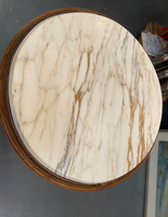 Antique French Side Table with New Marble Taj Majal Top