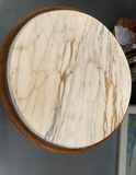 Antique French Side Table with New Marble Taj Majal Top