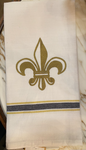 Golden Fleur Stripe Hand Towel