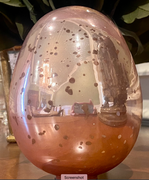 Mercury Glass Pink Easter Egg