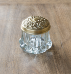 Antique Brass and Glass Ink Well