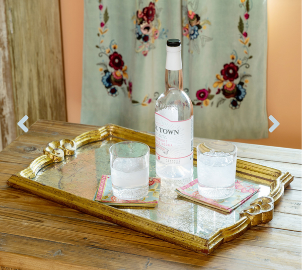 Leda Antique Mirrored Tray
