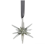 Glass 3D Snowflake - Clear and Silver - Small