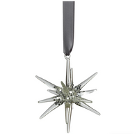 Glass 3D Snowflake - Clear and Silver - Small