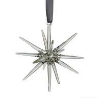 Glass 3D Snowflake - Clear and Silver - Large