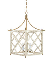 CALIZA FRENCH WHITE AND AGED GOLD CHANDELIER