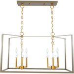 Grey and Gold Rectangular Manning Chandelier