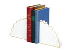 Eloise White and Gold Scalloped Bookends