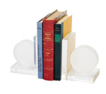 Frosted Crystal Round Bookends