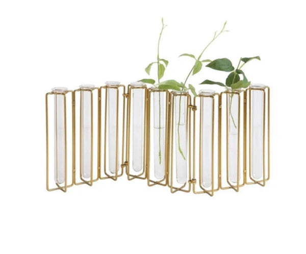 Gold Finish Test Tube Vases