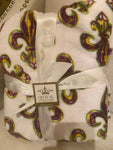 Mardi Gras Fleur Throw White/Purple/Green/Yellow